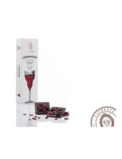 Laurence Chommelier – Ciocolată Neagră cu Vișine &amp; Petale de Trandafir (100 g)