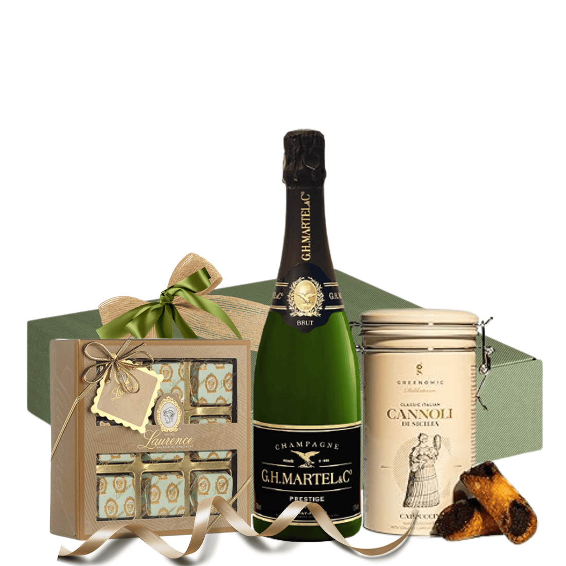 Set Martel Prestige cu GH MARTEL Victoire Prestige, praline Laurence și cannoli în ambalaj premium

