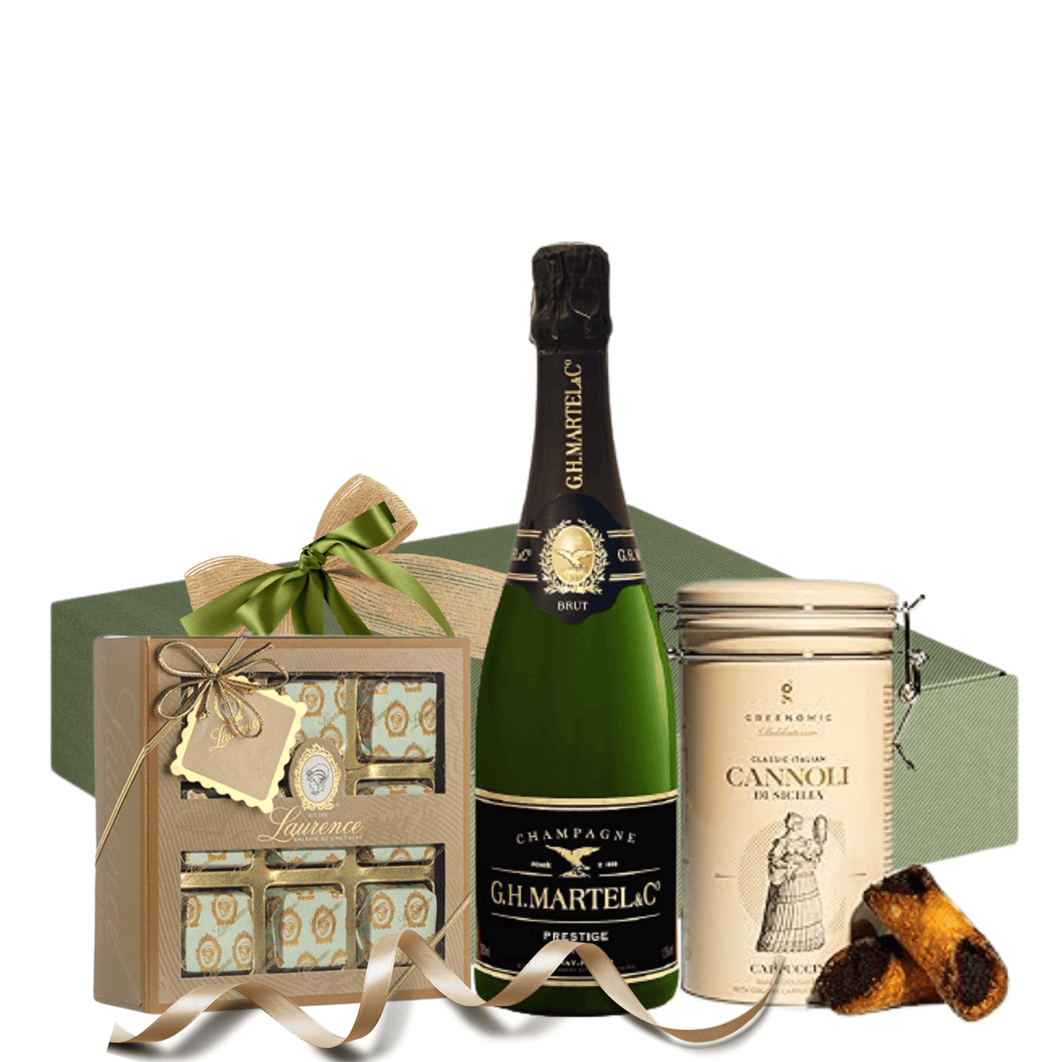 Set Martel Prestige cu GH MARTEL Victoire Prestige, praline Laurence și cannoli în ambalaj premium

