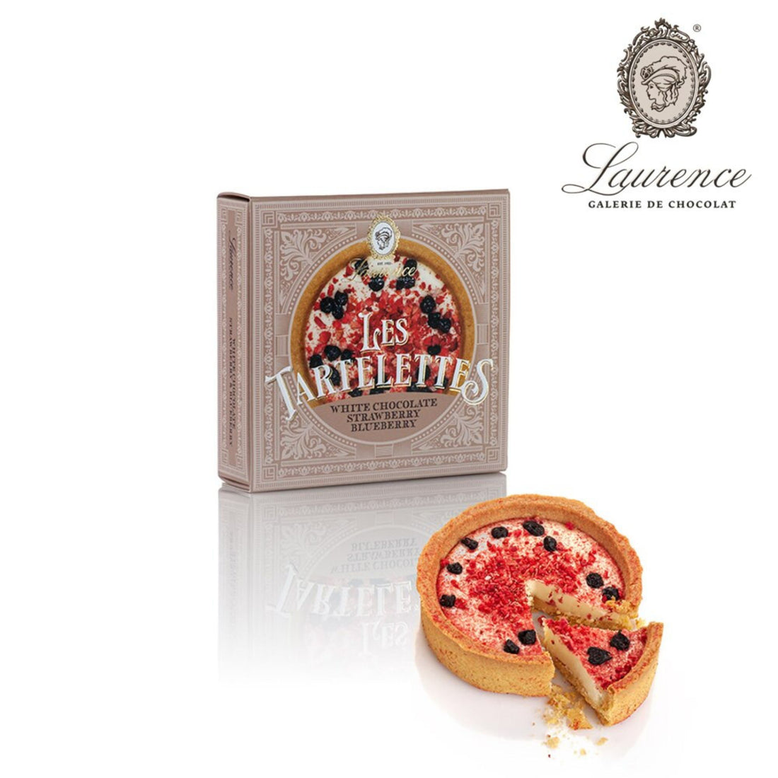 mini tarta ciocolata alba afine capsuni laurence 100g
