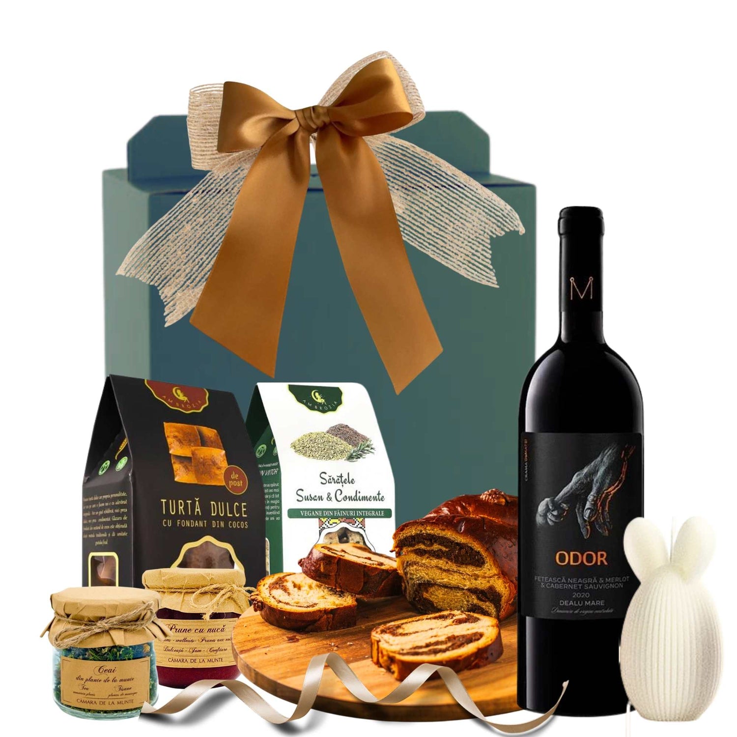 pachet romanesc de paste cu vin odor cozonac si dulceață traditionala